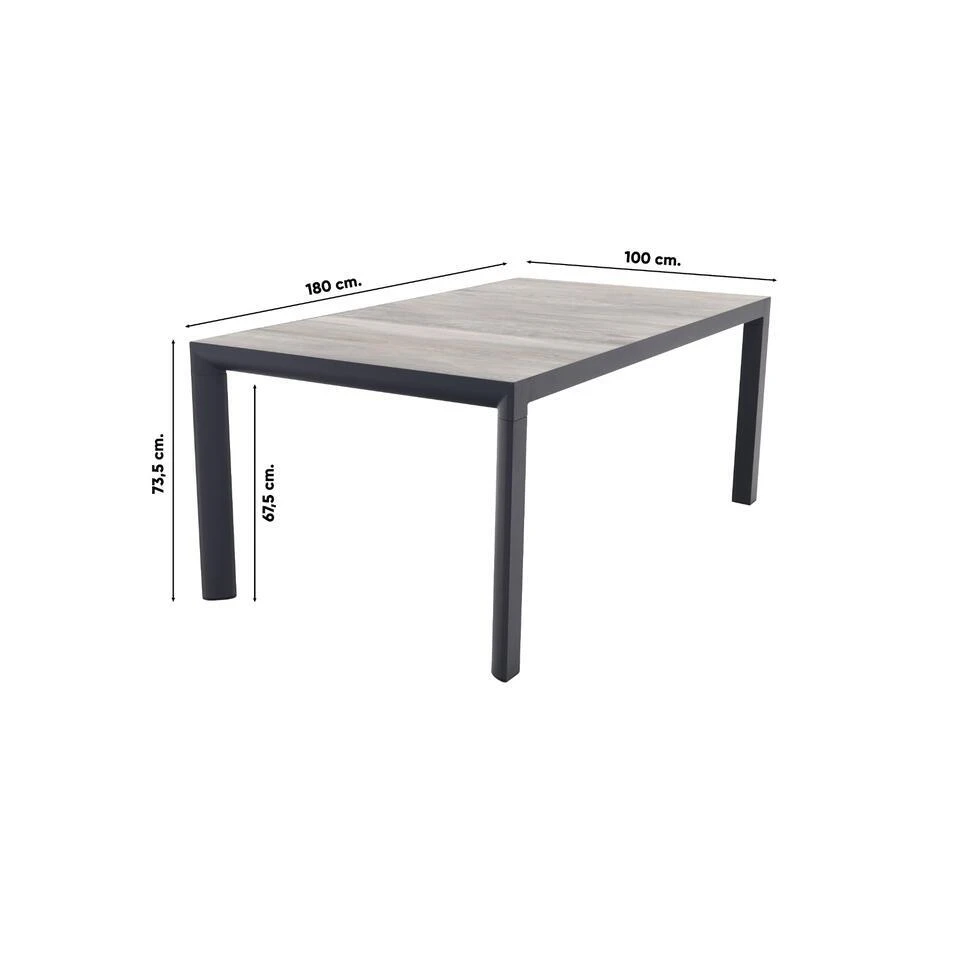Kings Tuintafel Antraciet - 180x100 Cm 8 Kings Tuintafel Antraciet - 180x100 Cm - Afbeelding 8