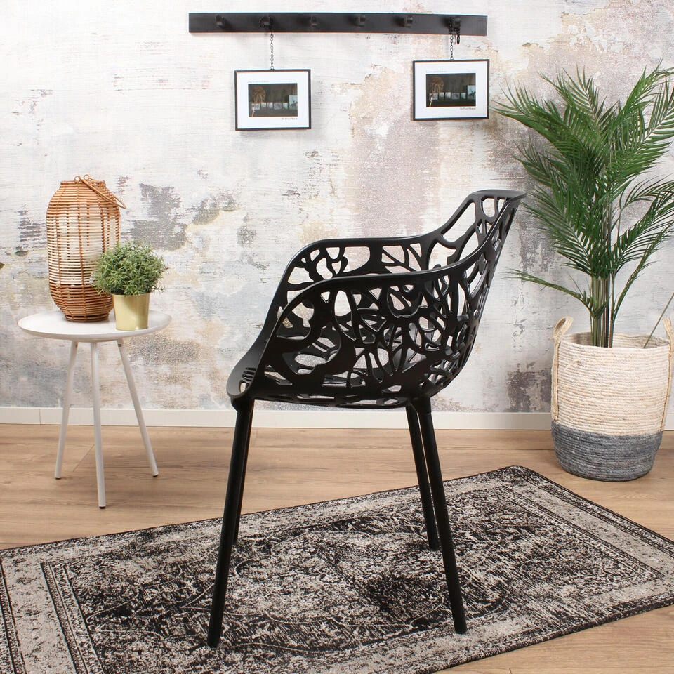 DS4U - Cast Magnolia Stoel Met Arm Zwart 3 DS4U - Cast Magnolia Stoel Met Arm Zwart - Afbeelding 3
