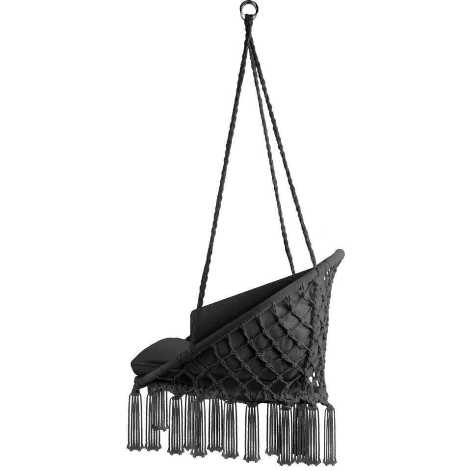 Tectake Hangstoel Grazia, Zwart 6 Tectake Hangstoel Grazia, Zwart - Afbeelding 6