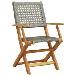 VidaXL - Tuinstoelen - Grijs - Massief Acaciahout En Poly Rattan - 2 Stuks -Leenbakker Winkel f34f5efdb7c24c9cb63e124d24b03736