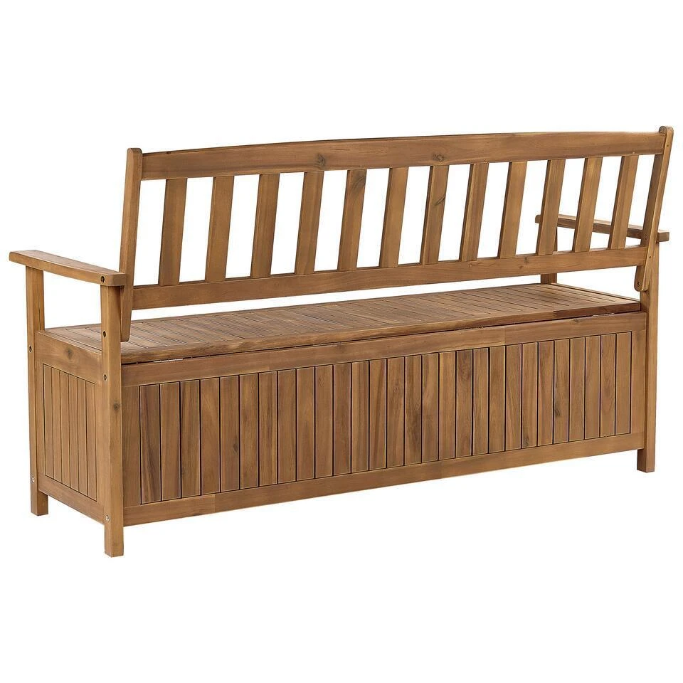 SOVANA - Tuinbank Met Opbergruimte - Lichthout/Taupe - Acaciahout 7 SOVANA - Tuinbank Met Opbergruimte - Lichthout/Taupe - Acaciahout - Afbeelding 7