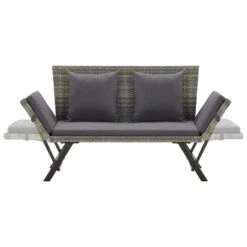 VidaXL - Tuinbank 2-in-1 - Grijs - Poly Rattan -176 Cm - Met Kussens 13 VidaXL - Tuinbank 2-in-1 - Grijs - Poly Rattan -176 Cm - Met Kussens -Leenbakker Winkel f52bb16451124642972fcd4b2405ddbb