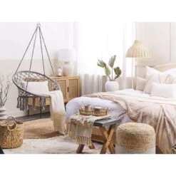 Beliani Hangstoel GABELLA - Grijs Katoen -Leenbakker Winkel f6a01ceab96941e8a81d4aae27f573e8