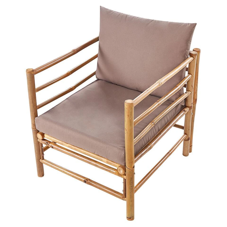 CERRETO - Tuinstoel - Taupe - Bamboe 6 CERRETO - Tuinstoel - Taupe - Bamboe - Afbeelding 6