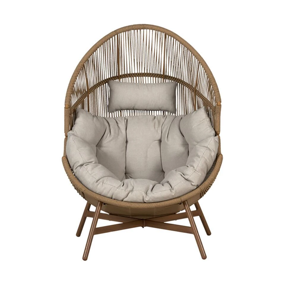Lisomme Ayla Rattan Tuin Loungestoel Beige - Met Zitkussens 7 Lisomme Ayla Rattan Tuin Loungestoel Beige - Met Zitkussens - Afbeelding 7