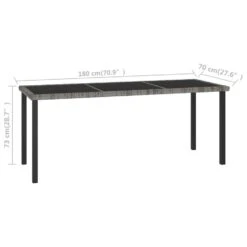 VidaXL - Tuintafel - Grijs - Poly Rattan - 180 X 70 X 73 Cm -Leenbakker Winkel faf0941b60fe49558d3e381323af6caf