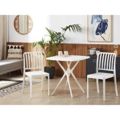 Beliani Tuinstoel SERSALE - Wit Synthetisch Materiaal -Leenbakker Winkel fb516ea8cf294eacb284d35529171318