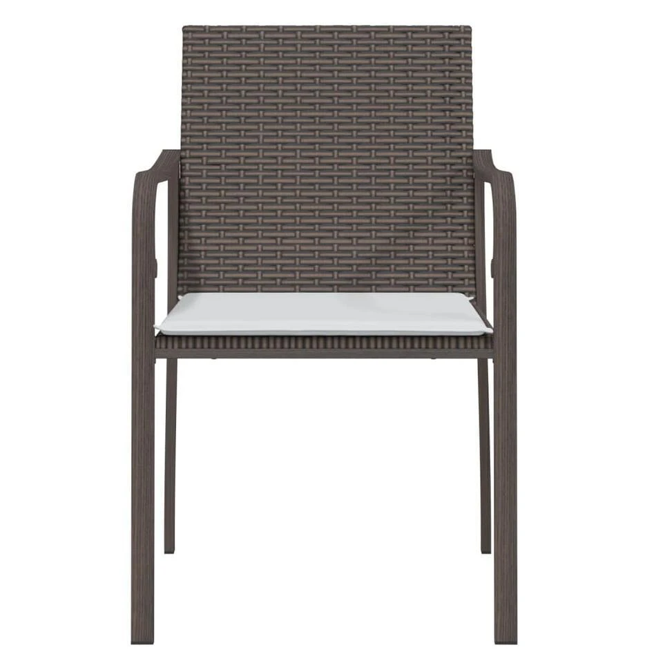 VidaXL - Tuinstoelen Met Kussens - Bruin - Poly Rattan - 2 Stuks - 56x59x84 Cm 4 VidaXL - Tuinstoelen Met Kussens - Bruin - Poly Rattan - 2 Stuks - 56x59x84 Cm - Afbeelding 4
