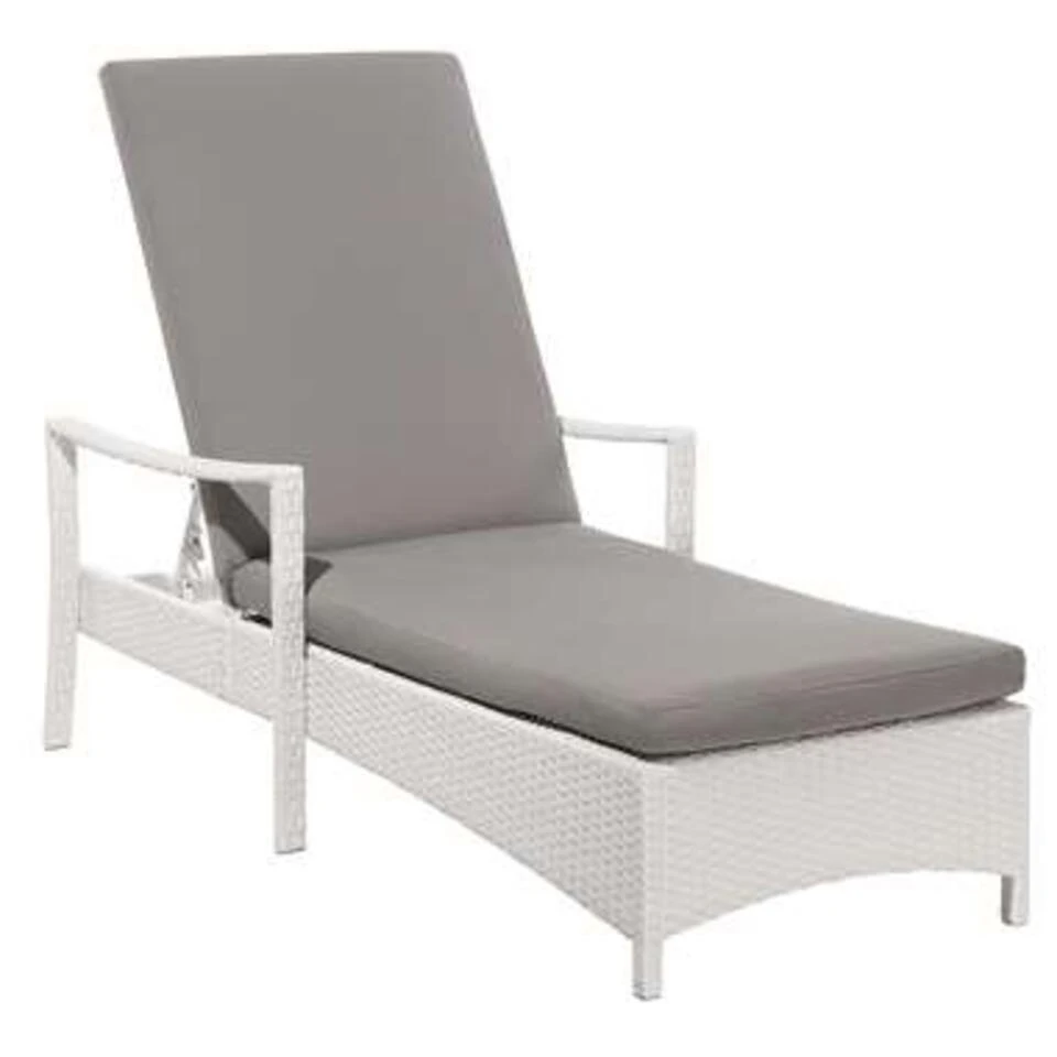 Beliani Tuinligstoel VASTO - Wit Pe Rotan 4 Beliani Tuinligstoel VASTO - Wit Pe Rotan - Afbeelding 4