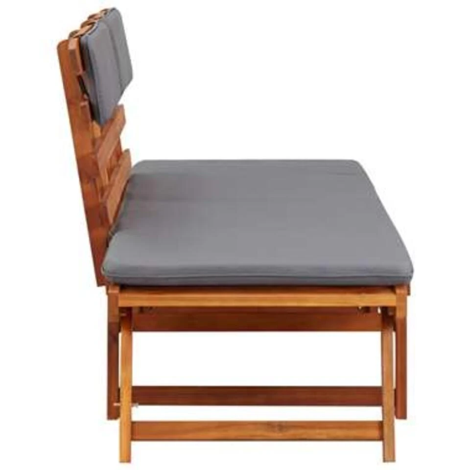 VidaXL Ligbed Met Kussen 2-in-1 190 Cm Massief Acaciahout 2 VidaXL Ligbed Met Kussen 2-in-1 190 Cm Massief Acaciahout - Afbeelding 2