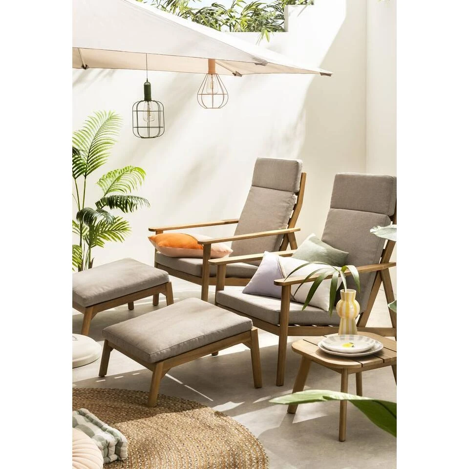 Lounge Fauteuil Jura - Acacia/grijs 6 Lounge Fauteuil Jura - Acacia/grijs - Afbeelding 6