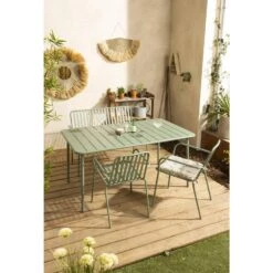 Tuintafel Vence - Metaal Lichtgroen - 72x150x90 Cm -Leenbakker Winkel sf 50155185 01